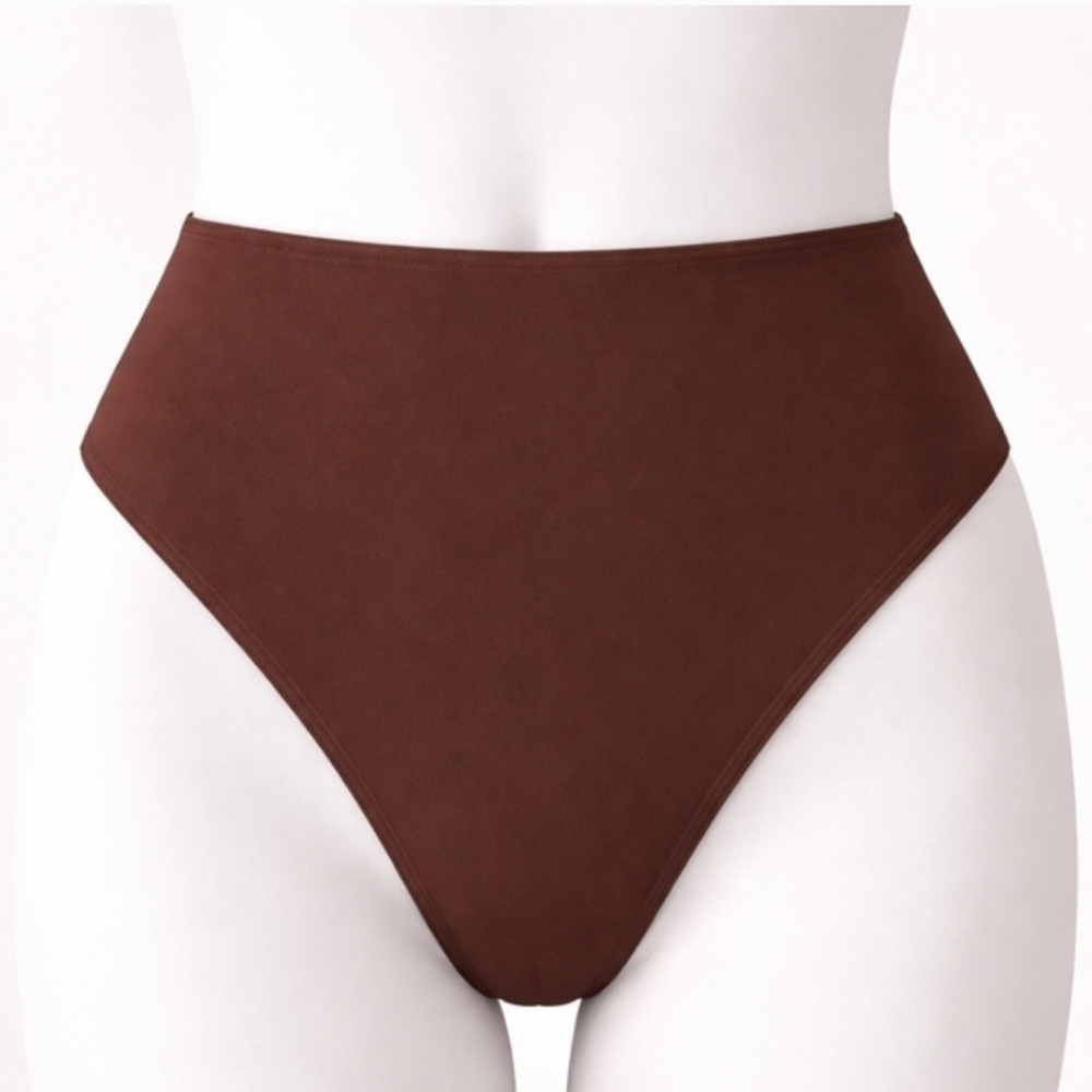 SKIMS SWIM MID Coverage Bottom Bikini Swimwear Cocoa Brown Medium NWT